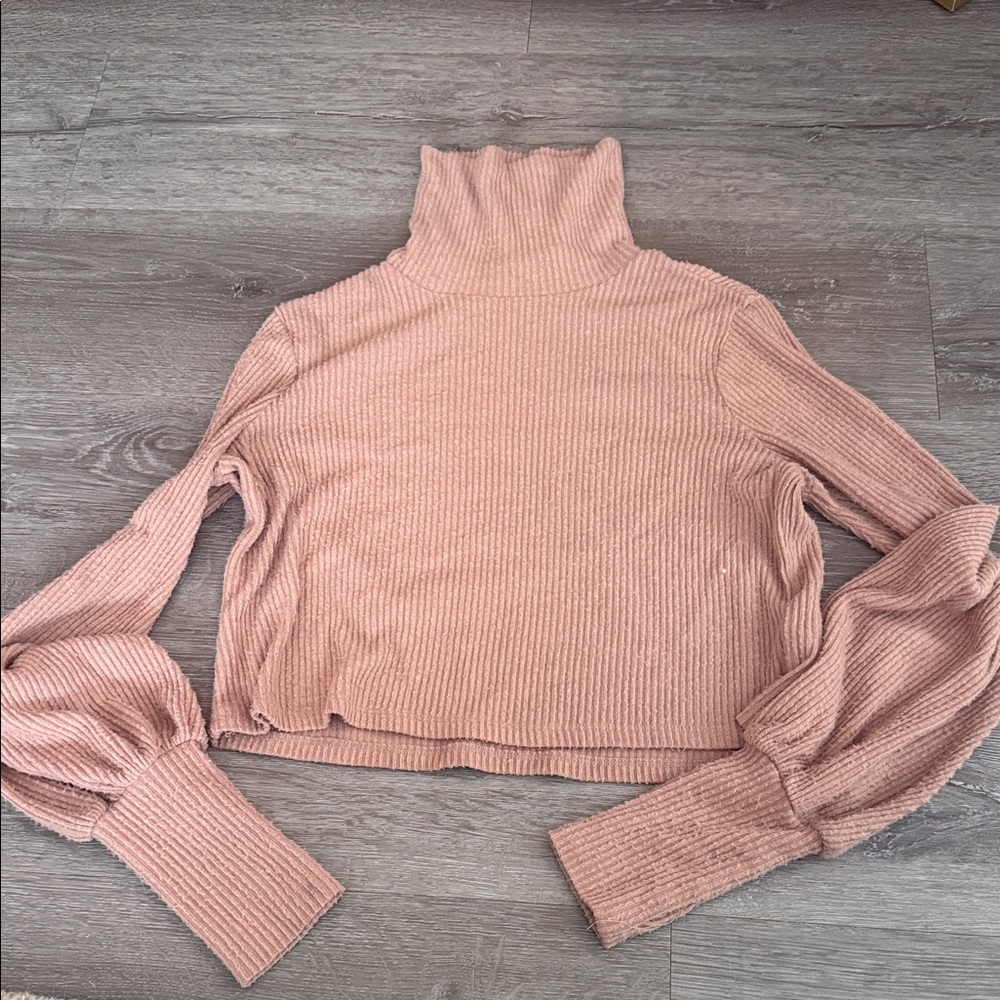Urban Outfitters Blush Ribbed Crop Top